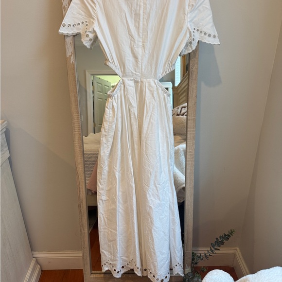 Self-Portrait White Scalloped Midi Dress - Picture 10 of 10